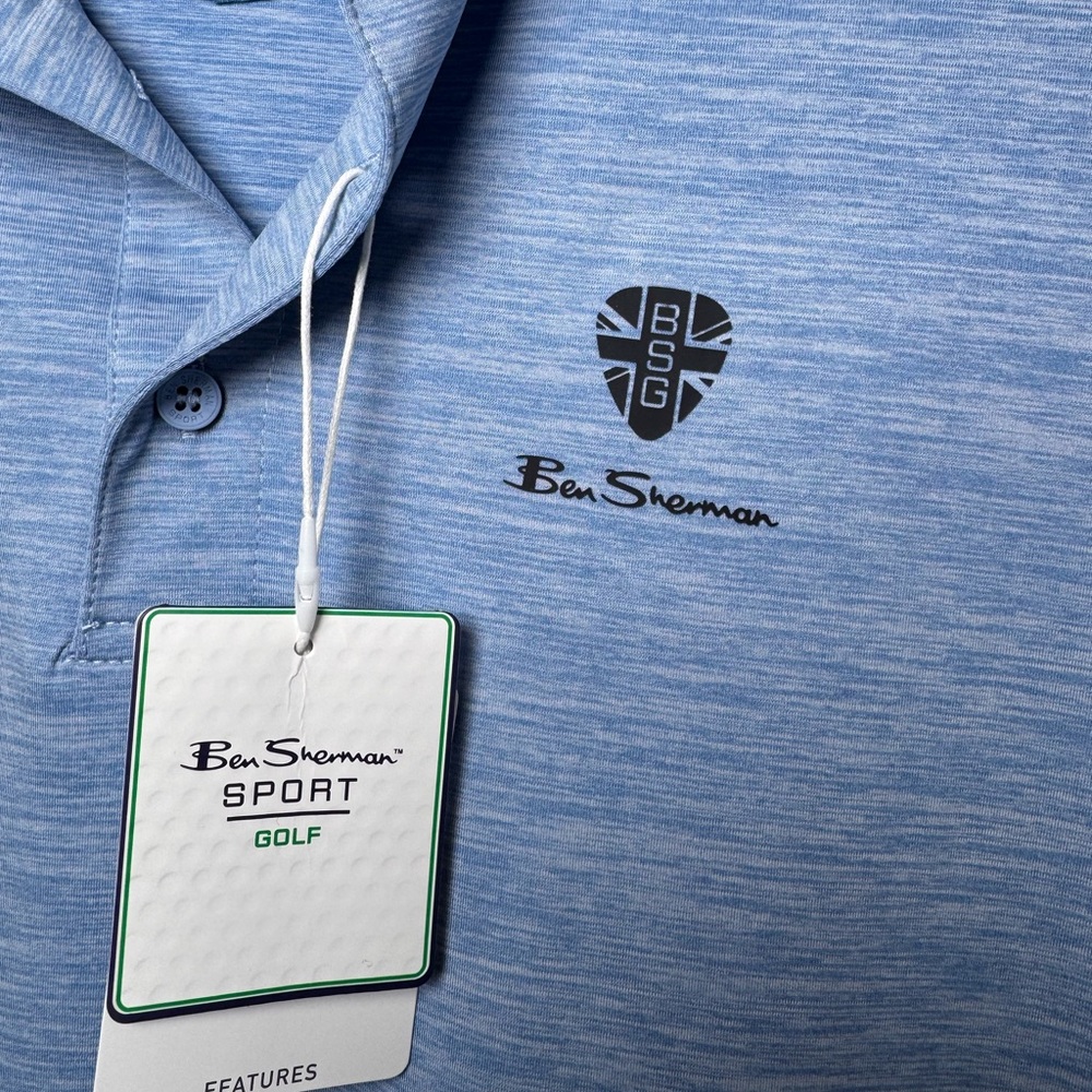Ben Sherman Sport Golf Polo Shirt Men’s XXL Blue Stretch Jersey NWT Summer - Picture 5 of 12